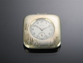 900 Silver Japanese Lenga Travel Clock