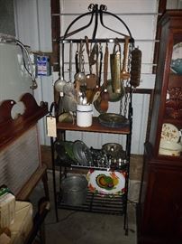 many shelves full   / kitchen items / bakers rack  MORE  !!!!!!!