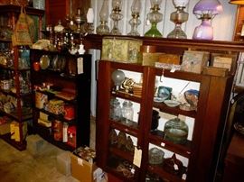 many shelves full   /TIN / LANTERNS /LAMPS / 