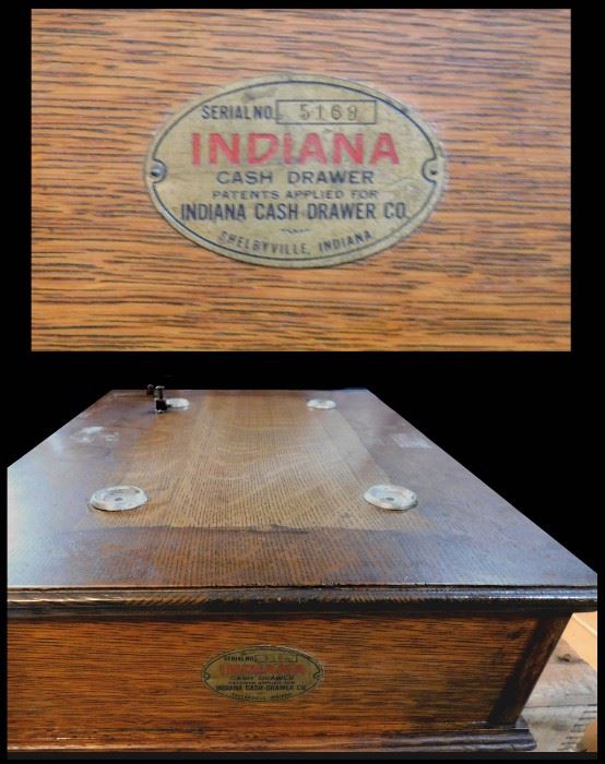  Antique Drawer made by the Indiana Cash Drawer Company in  Shelbyville, Indiana. Serial no. 5169.