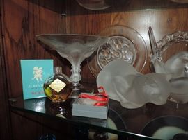 Lalique Compote, Worth Bottle, Cat, Ornament 