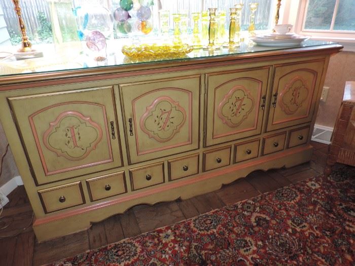 Painted Sideboard with "date" 1771 - item is circa 1960/early 70s.