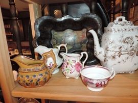 Tole, creamers, transferware ... 