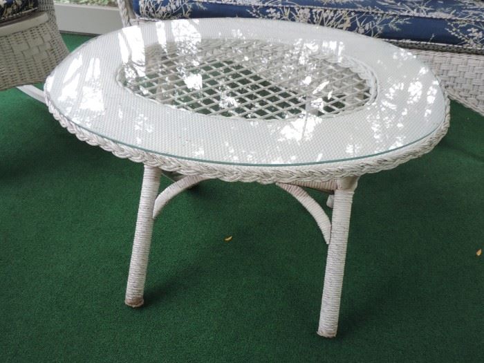 Oval Table with Glass Top 