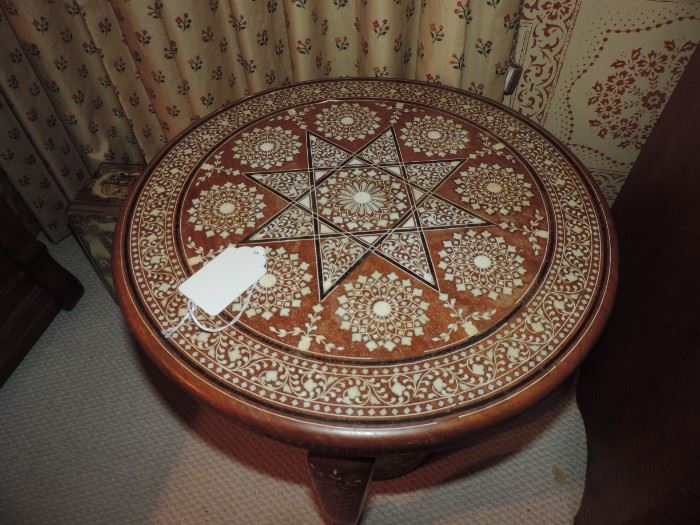 Inlaid Around Side Table - Indian 