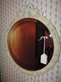 Lovely ROUND mirror with bevel glass 