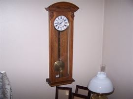ANOTHER WALL CLOCK  &  ANTIQUE LAMP