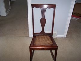 ANTIQUE CANE-SEAT ROCKER