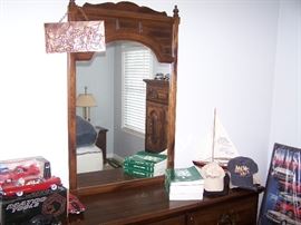 MIRROR FOR DOUBLE DRESSER  & COPPER PLAQUE