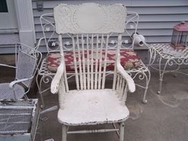 PAINTED PRESS-BACK CHAIR