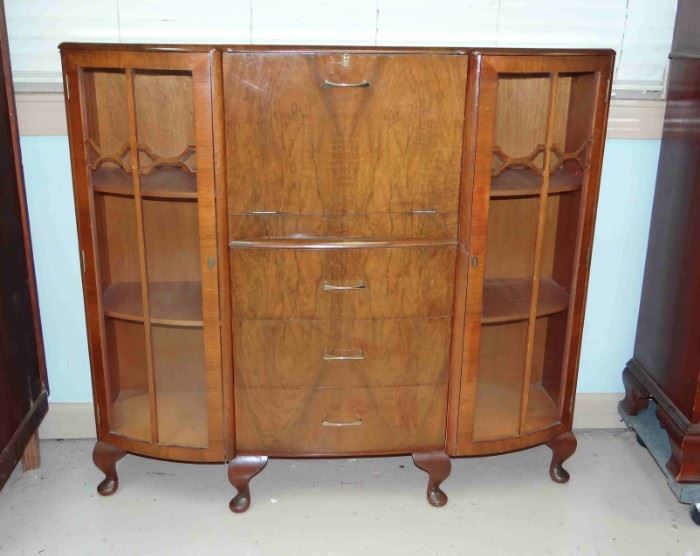 Vintage Secretary w/Curio Cabinet