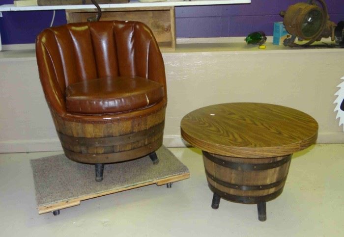 Barrel Chair and Table