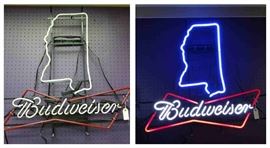 Neon Mississippi Budweiser Advertising Sign