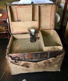 Another very old Trunk with Canvas Cover for Traveling on a Stage Coach