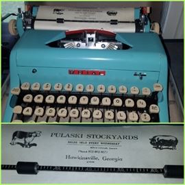 Vintage Royal typewriter with Pulaski Stockyards letterhead