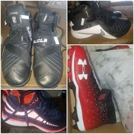 Lebron Nike Zoom, Men's Under Armor Cleats, & many other pairs of shoes. (men sizes 10.5 to 11). 
