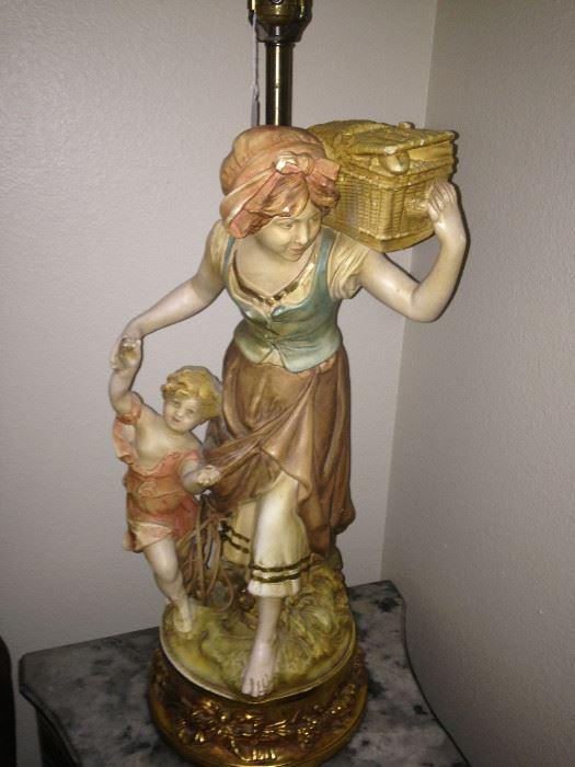 Lady and child lamp