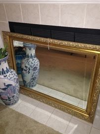 Gold framed mirror