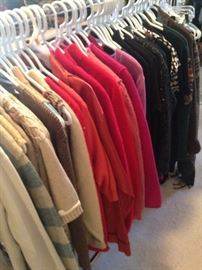 Many sweaters and jackets