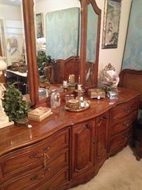 Large triple dresser with triple mirror