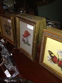 Framed needlepoint designs