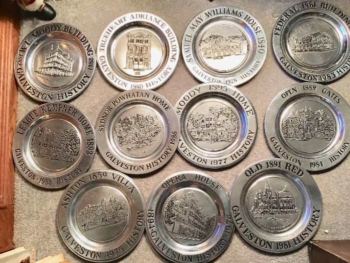 Collection of Pewter Galveston Plates