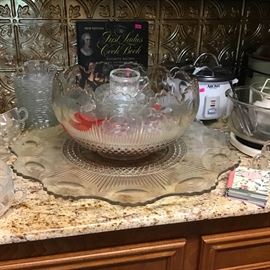 Large punch bowl set