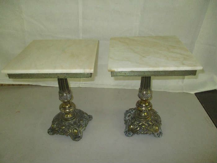 Pair of marble-top tables