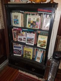 Cook books in primitive shelf
