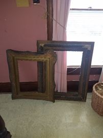 Empty large wood frames