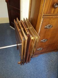 Set of wood TV trays