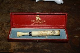 Antique Ivory KIta Shojik. K Cigarette Holder. 