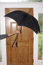 19th Century Antique Gold Tone Brass Umbrella Parasol in Wonderful Condition by "CROWLEY MILLER COMPANY"