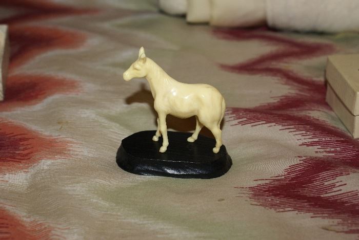 Antique Carved Ivory Mule