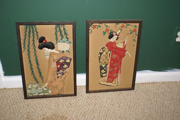 Framed Japanase Women's Work 