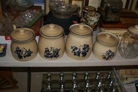 Pfaltzgraff Folk Art Canister Set  Plus Dishes 