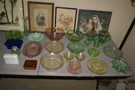 Assortment of Depression Glass 