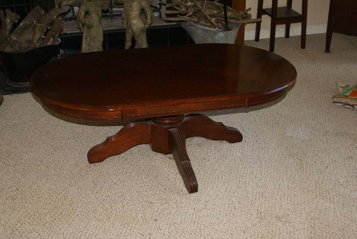 Solid Wood Oval Coffee Table 