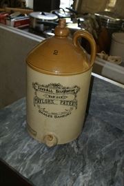 2 Gallon STONEWARE JUG Save-all Self-Venting Tap Jar Taylors Patent Brailes Banbury Pearson & Company Whittington Moor Chesterfield, England 
