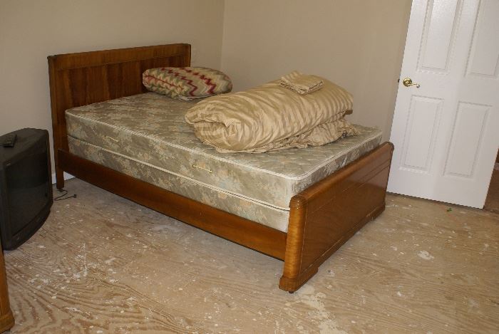 C.1930's Waterfall Drop Bedroom Set. Full Size Bed Clean Mattress Sold Separtely 