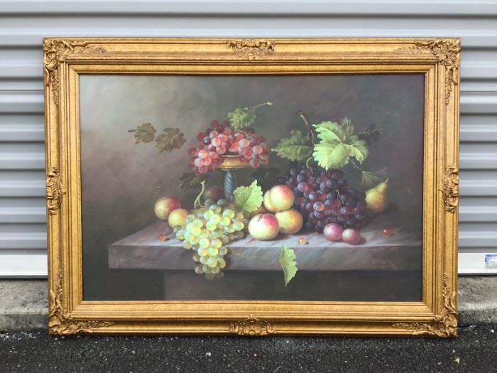 Framed Artwork "Still Life Fruit On Table" https://ctbids.com/#!/description/share/53233