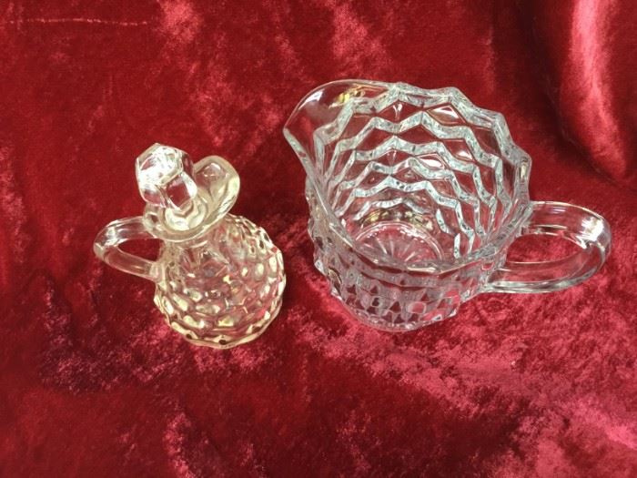 Fostoria Crystal Pint Pitcher and Vinegar Cruet https://ctbids.com/#!/description/share/53027