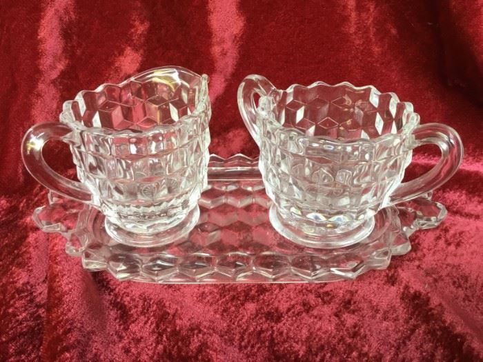 Fostoria Crystal Mini Cream and Sugar with Tray https://ctbids.com/#!/description/share/53030