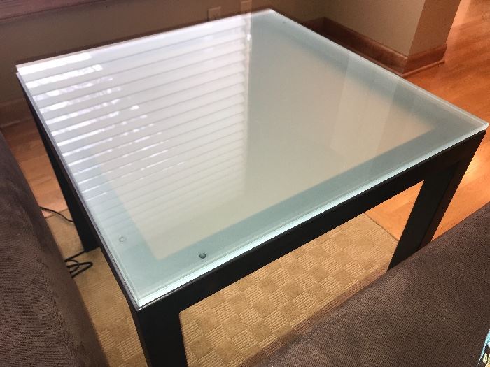 art glass style accent table 