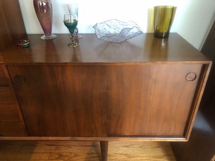 Morredi Walnut dining room table 6 chairs 60 x 42 2 extension 20" each ! BUY IT NOW $1000, Norwegian teak Sideboard by Frederick Kayser for Gustav Bahus 85 x 17" Buy it now $1200