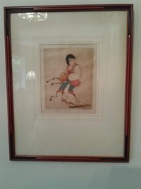 Dorsey Potter Tyson original proof etching. "East Wind"