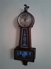 Reverse painted banjo clock