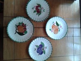 Sample of set of hand painted fruit plates