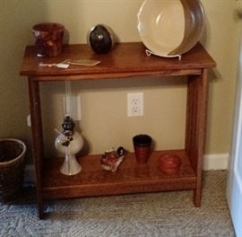 Small wood accent table