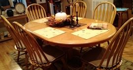 Nice wood table with 6 chairs